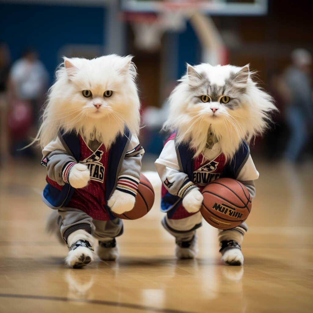 Awesome Basketball Pictures Cute Cat Painting Pet Canvas Art