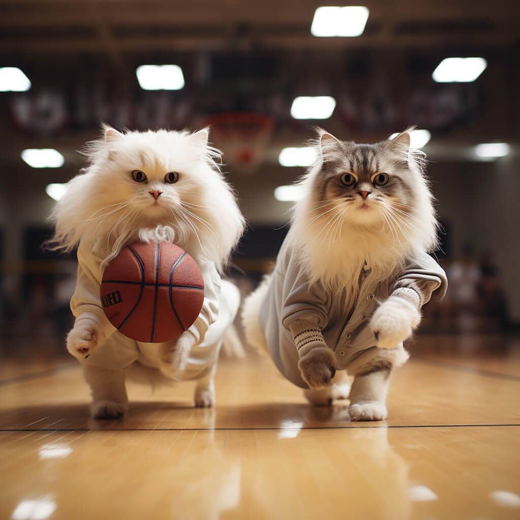 Basketball Image Cat Wall Painting Pet Canvas Prints