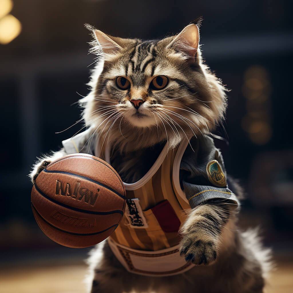 Canvas Painting Cat Basketball Cool Photos