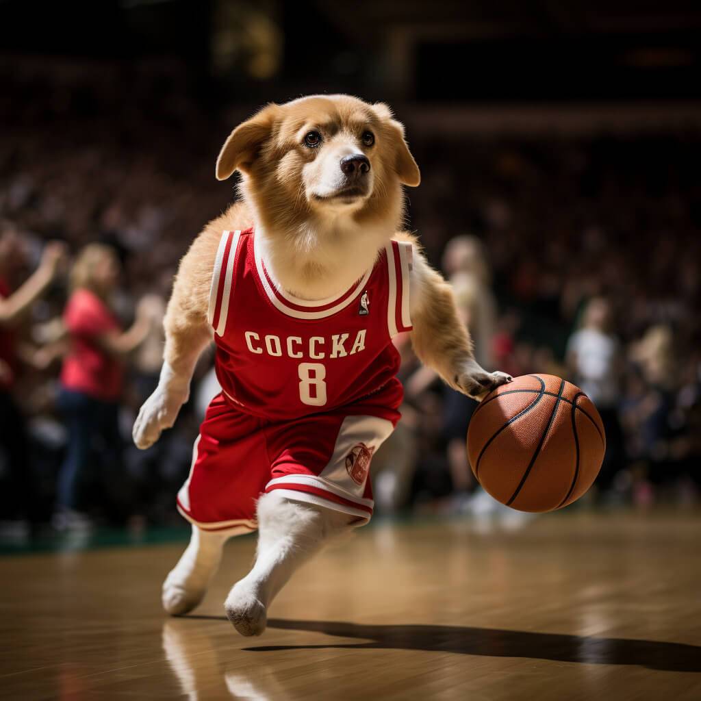 Basketball Pop Art Family Picture With Dog