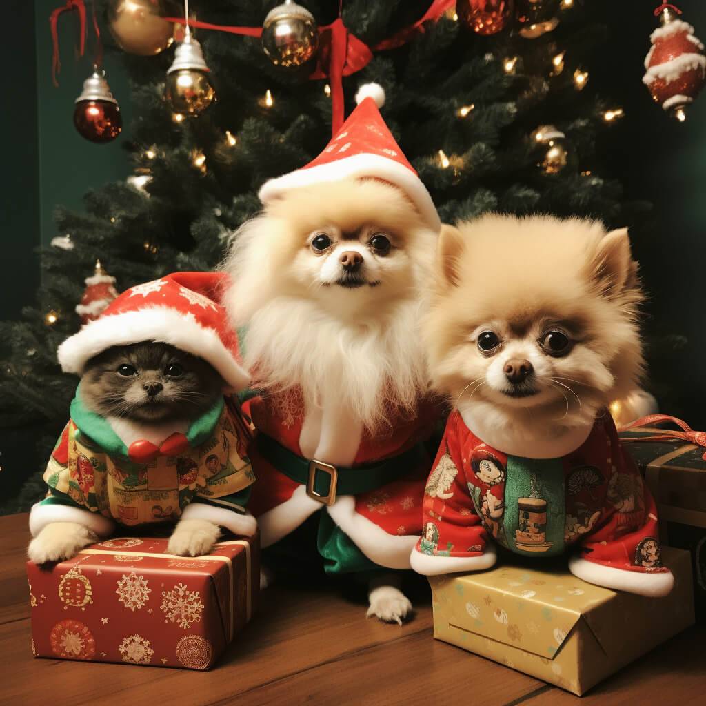 Santa Claus To Paint Pet Dog Painting