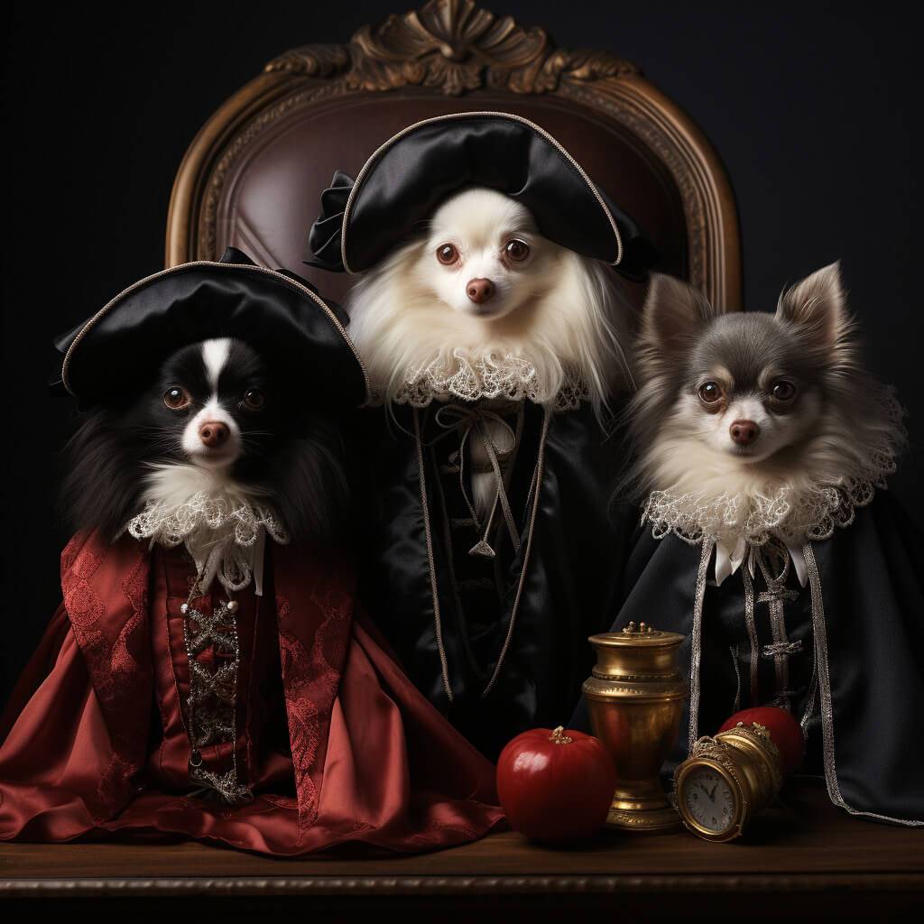 Renaissance Painting Animals Vampire Portrait