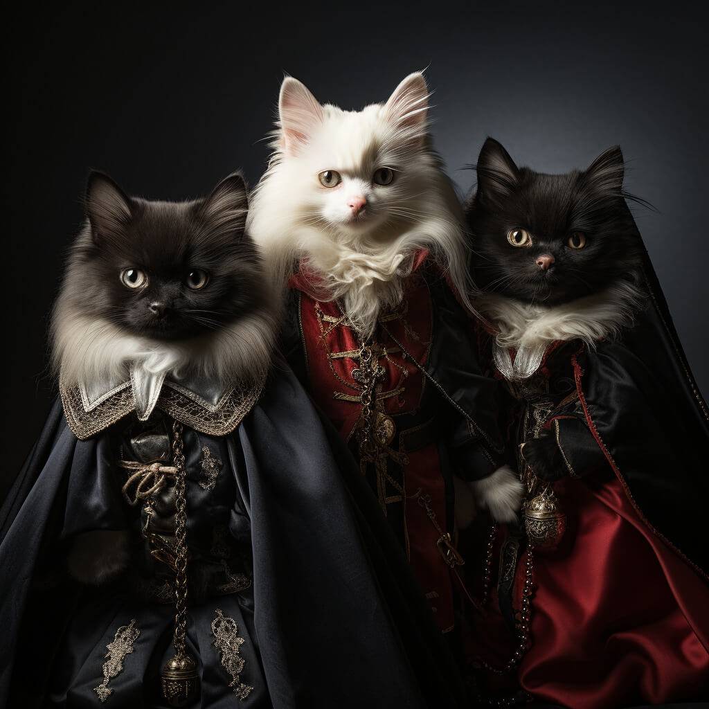 Vampire Medieval Art Style Custom Dog Cat Painting Canvas