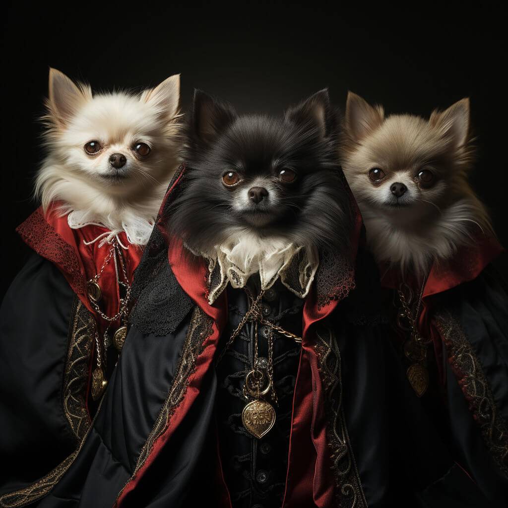 Medieval Period Paintings Vampire Funny Pet Portrait Canvas