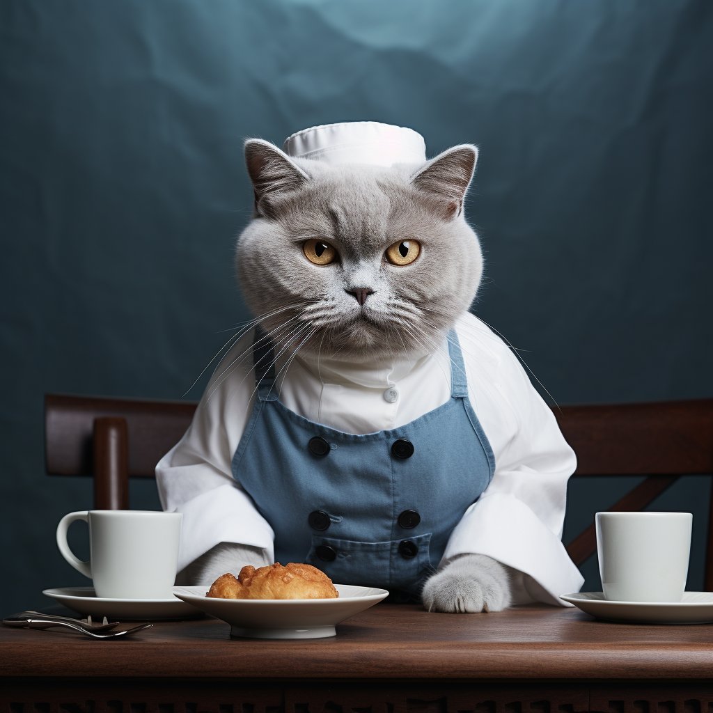 Funny Kitchen Canvas Art Weird Cat Photos