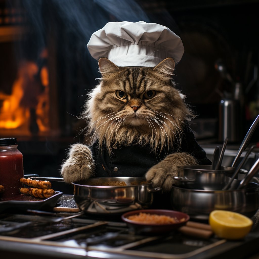 Kitchen Framed Art Cat Photo Hd