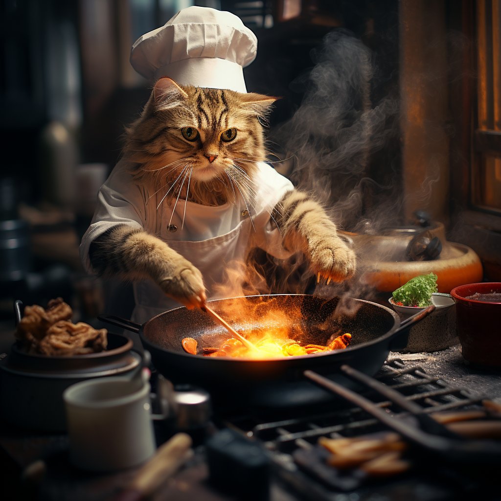 Abstract Kitchen Art Small Cat Photo