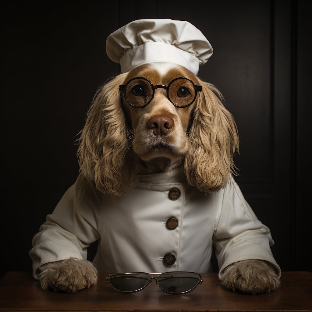 Cooking Chef Pictures Custom Dog Painting Portrait