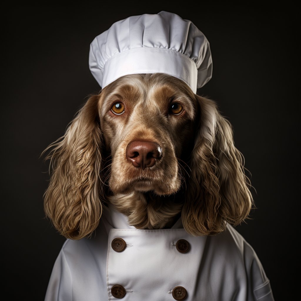 Chef Uniform Images Custom Dog Oil Painting