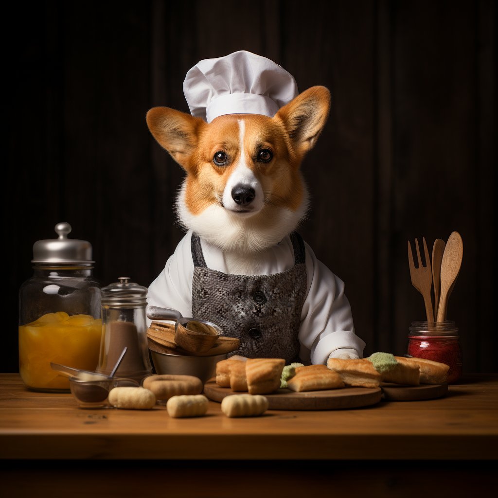 Image Of Chef Dog Print Painting