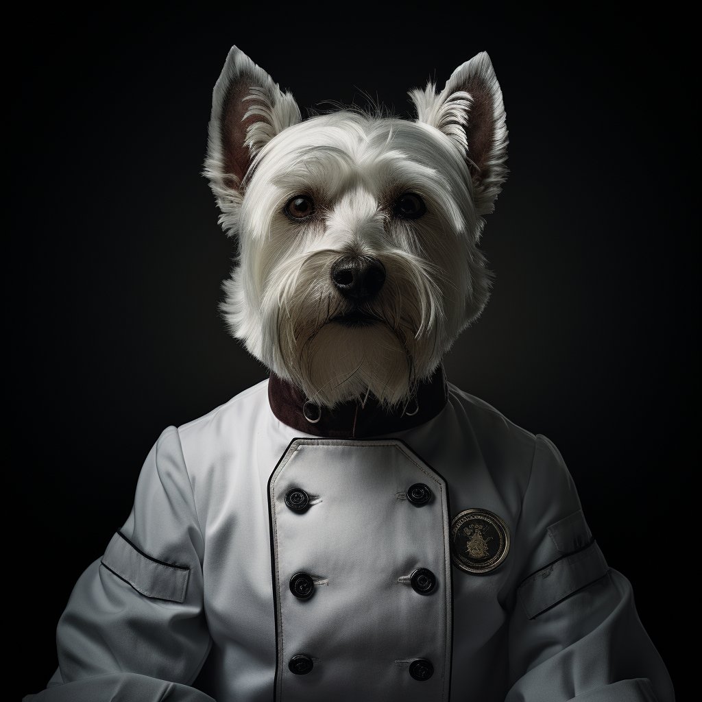 Chef Hat Photo Dog Oil Painting Custom