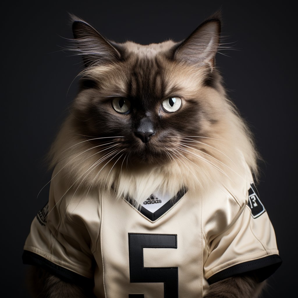 Rugby American Football Cute Cat Edit Photo