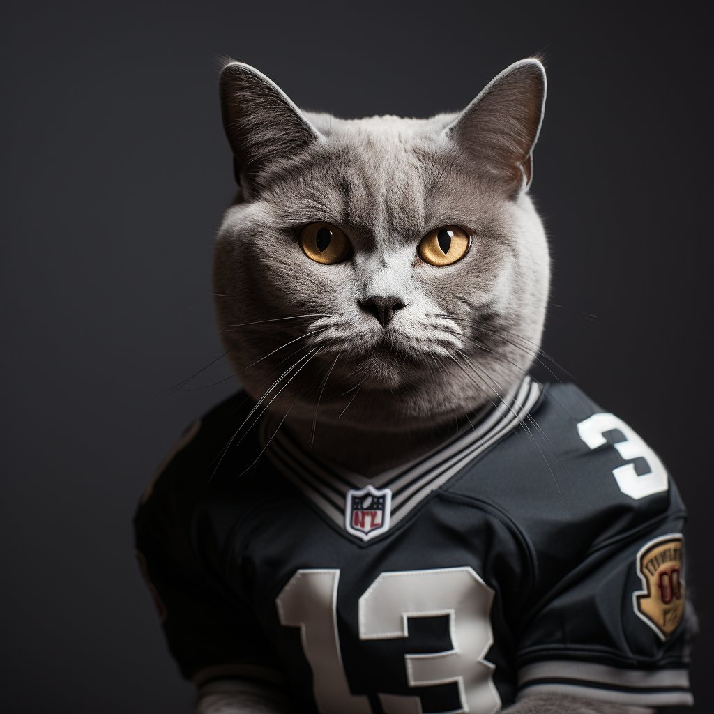 American Football Super Bowl Cute Cat Drawing Photo