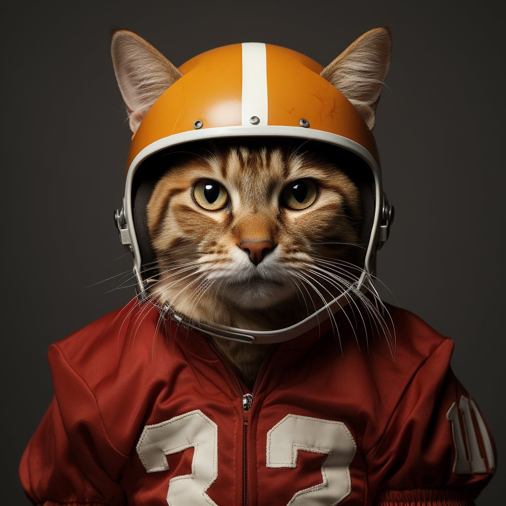 Football Fan Art Cat Canvas