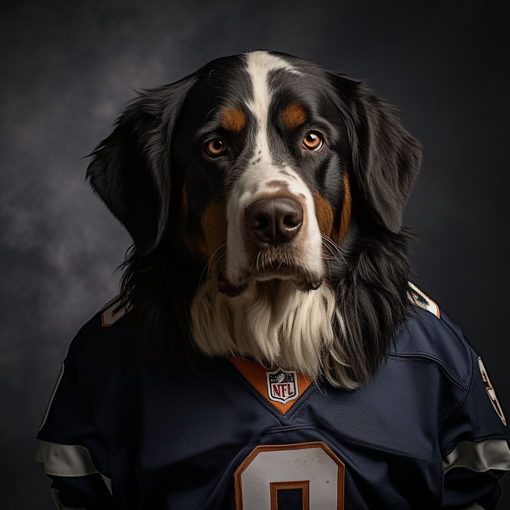 Cool Football Art Dog Portrait Canvas