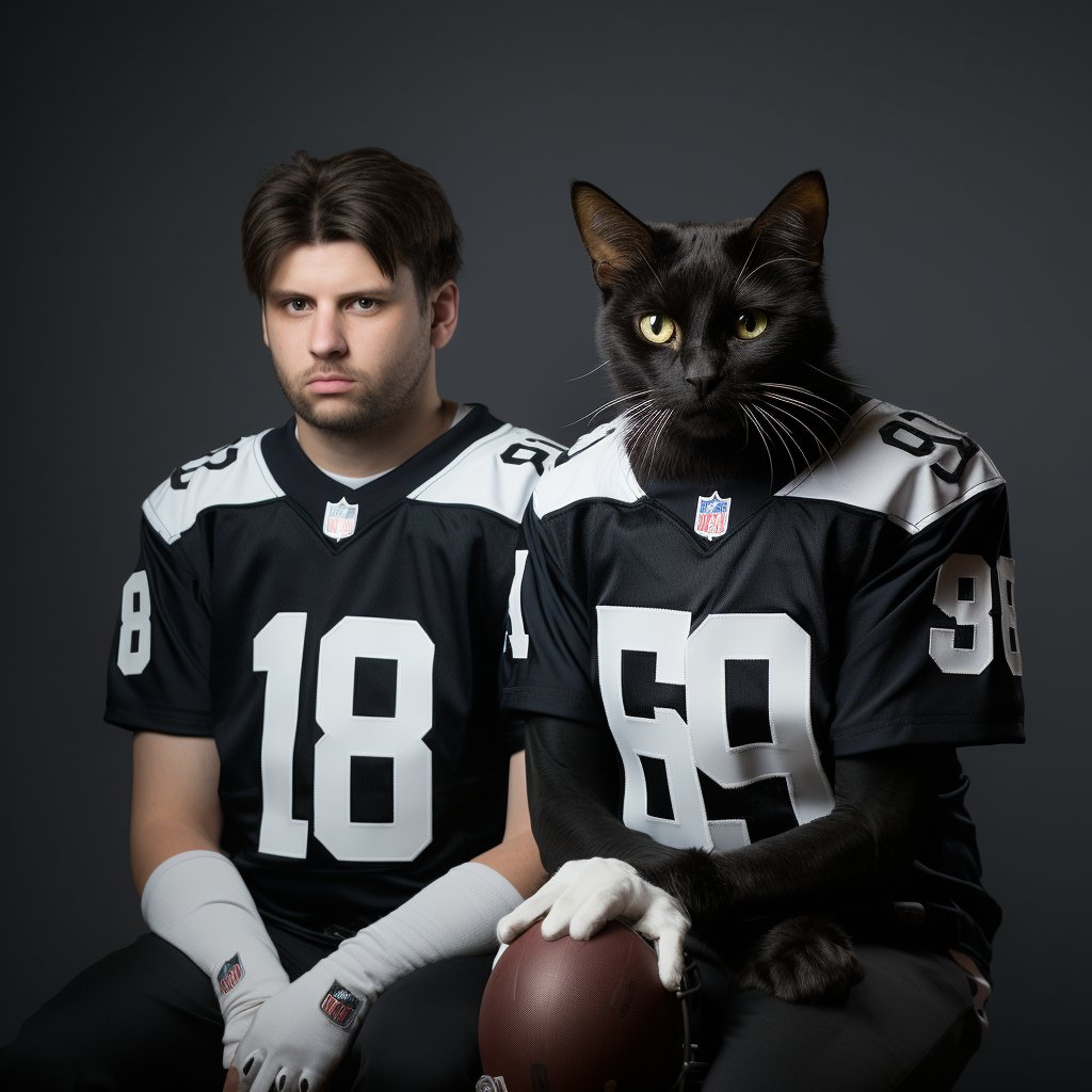 American Footballer Picture Cat Canvas Pictures