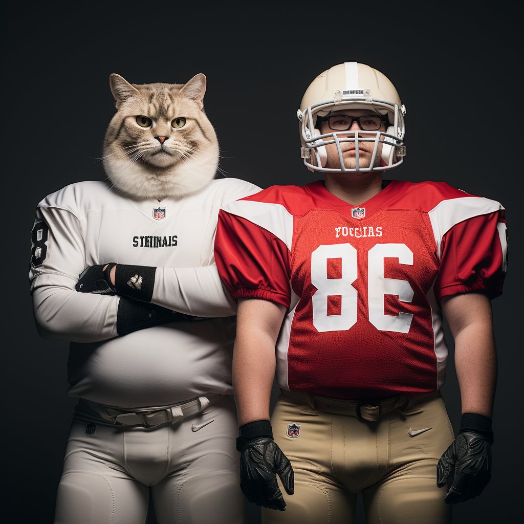 American Football Art Online Funny Cat Portrait Images