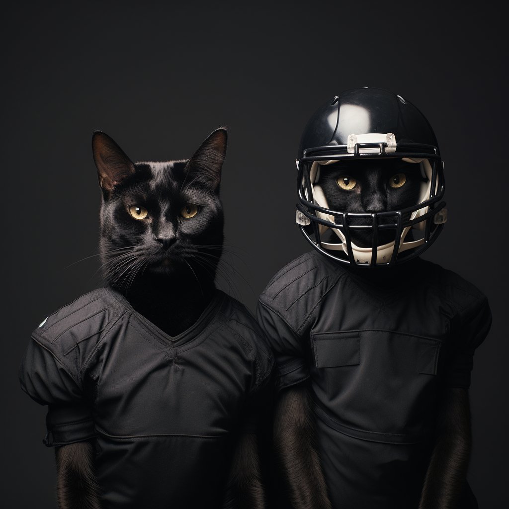 American Wall Art Football Cat Portrait Png Image