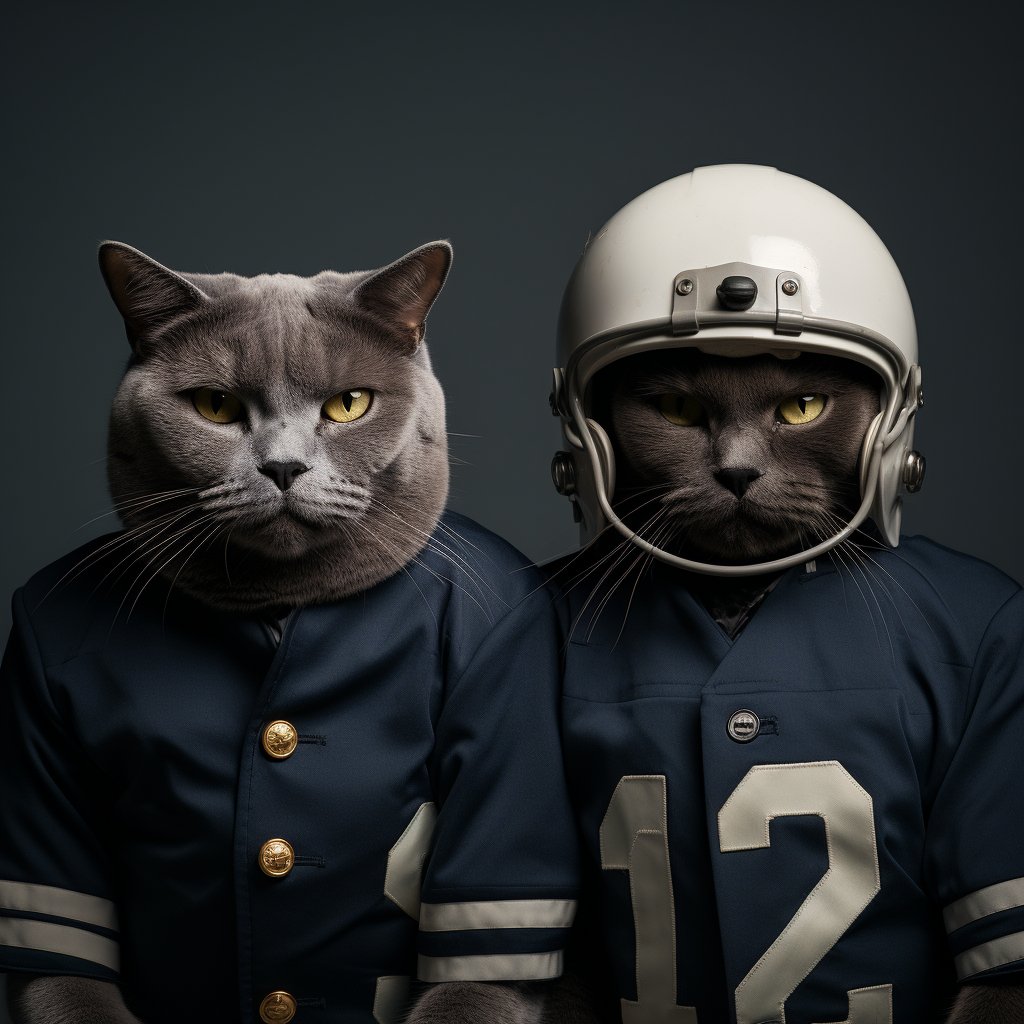 American Vintage Football Art Cute Cat Portrait Images Hd Wallpapers