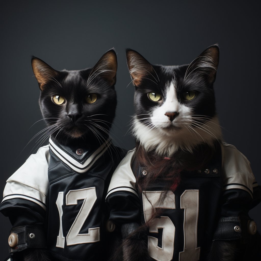 American Personalised Football Wall Art Cat Portrait Images Dp