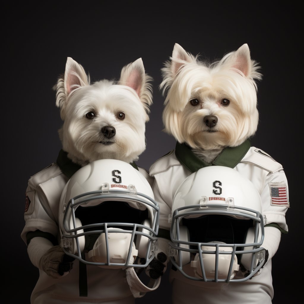 American Football Picture Photo Dog Of Art Portrait