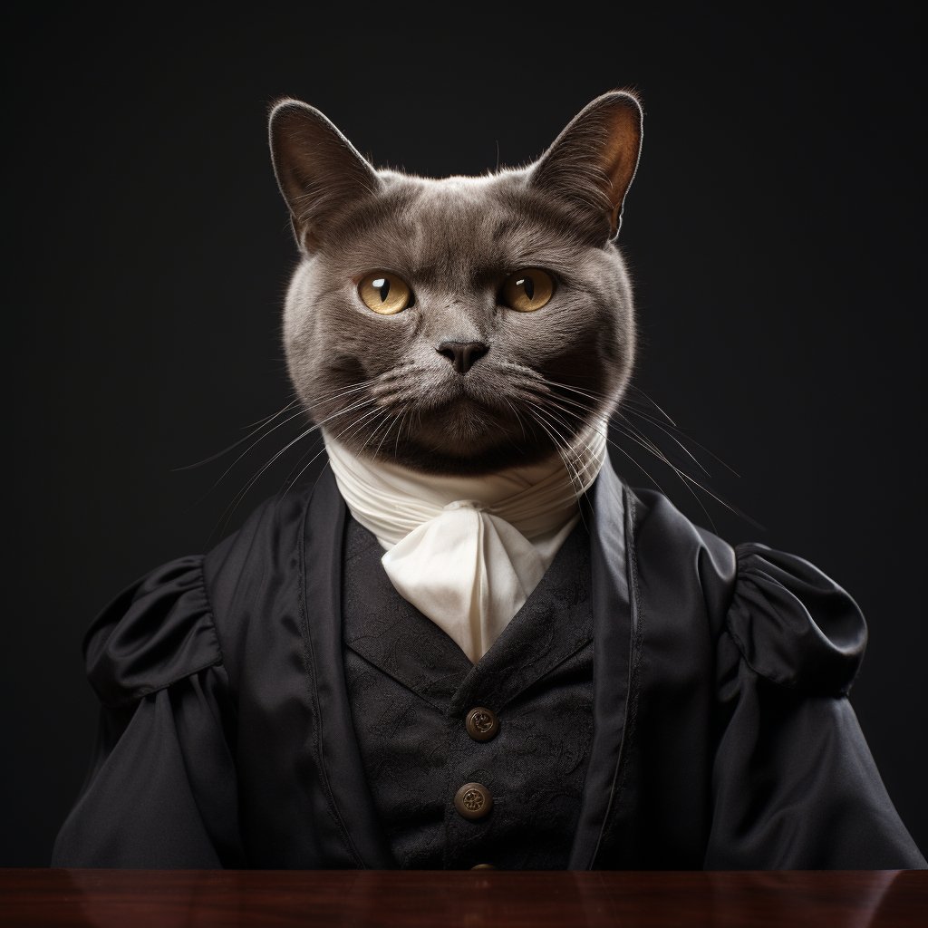 Law And Order Imagery Cute Cat Real Portrait Images