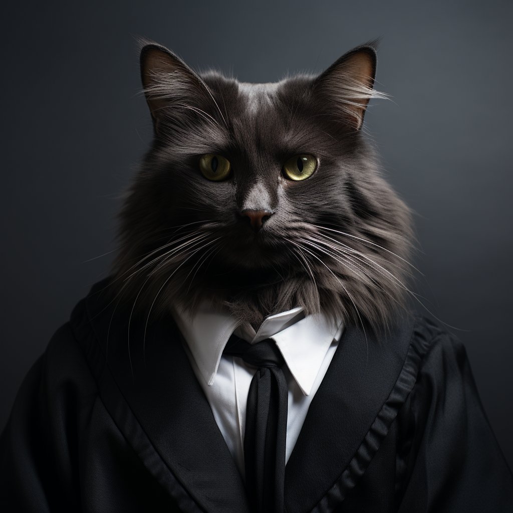 Portraits Of The Judiciary Cat Canvas Artwork