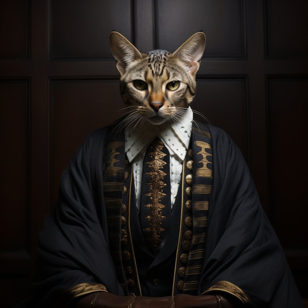 Adjudicator'S Robe Dignity Black Cat Wall Canvas Art