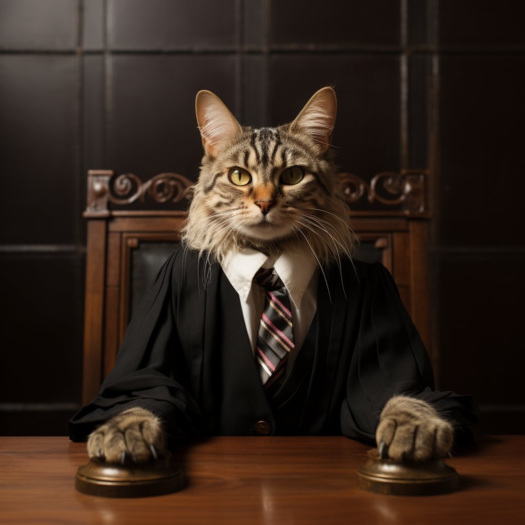 Cute Cat Canvas Art Courtroom Figure Portraits