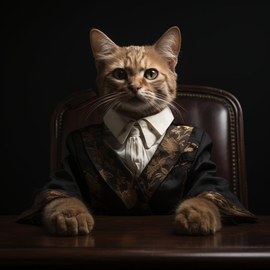 Respected Judge Portraits Famous Cat Canvas Art