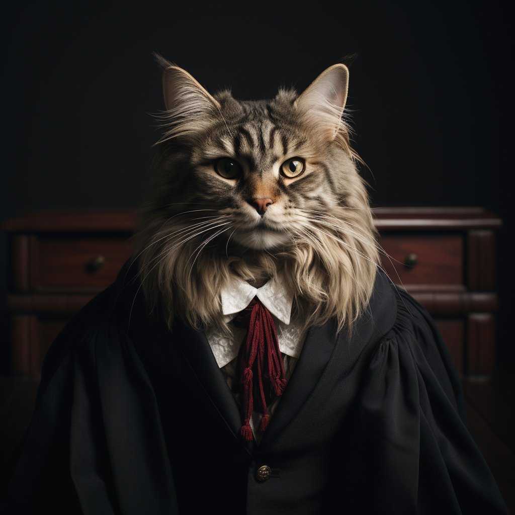 Portraits Of The Law Pop Cat Canvas Art