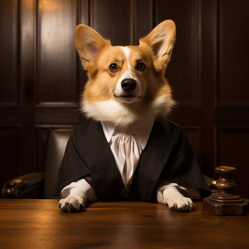 Courtroom Justice Imagery Vintage Dog Canvas Prints