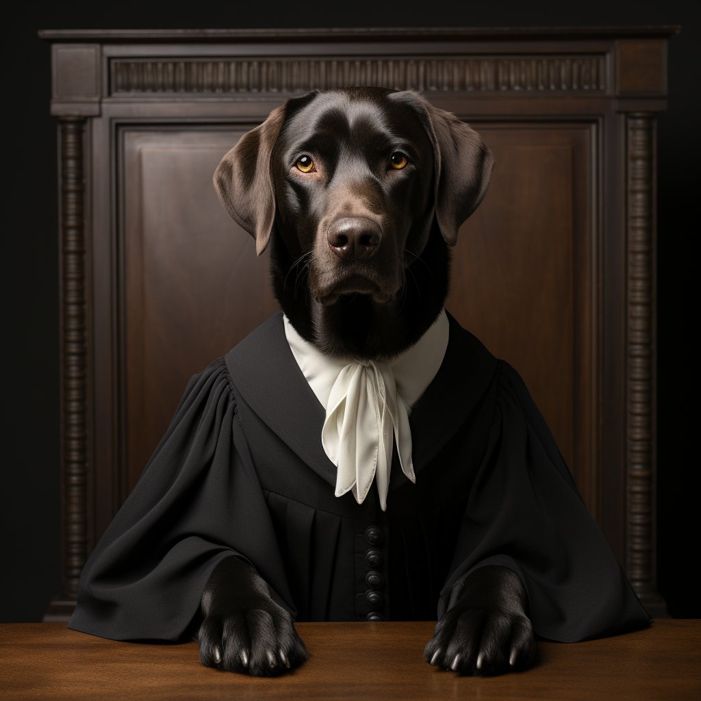 Judge'S Resolute Judgment Funny Dog Art Canvas Prints