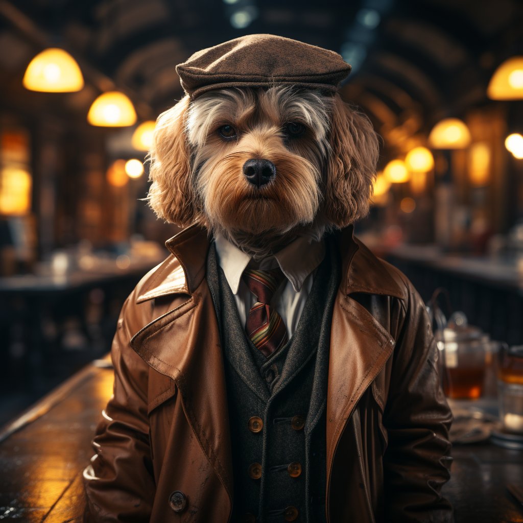 Detective Art Cute Small Dog Canvas Images