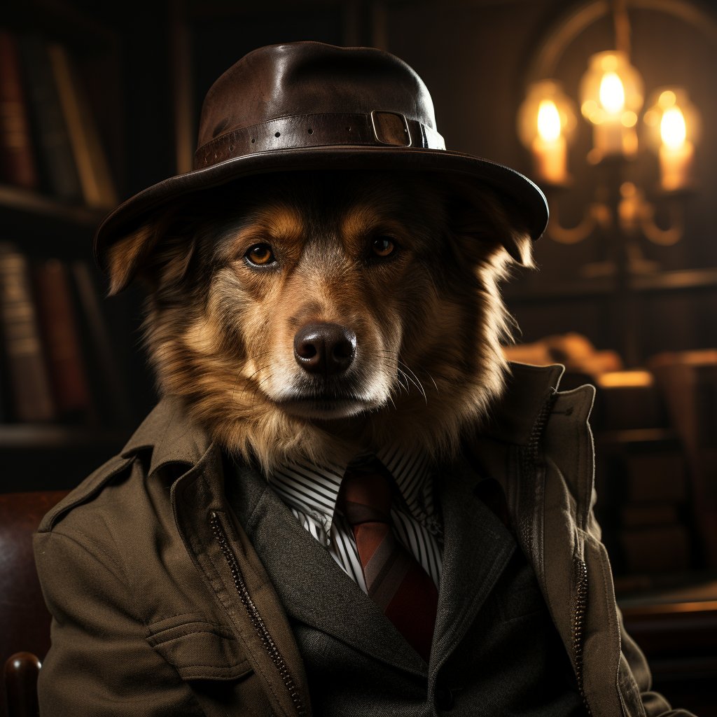 Detective Painting Pet Canvas Artwork