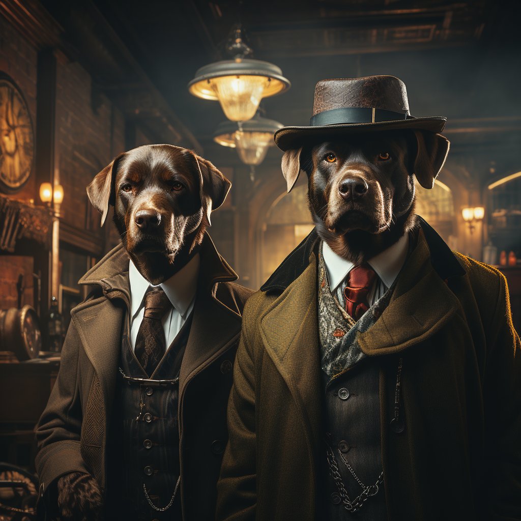 A Digital Picture Of A Detective Fancy Pet Canvas Paintings