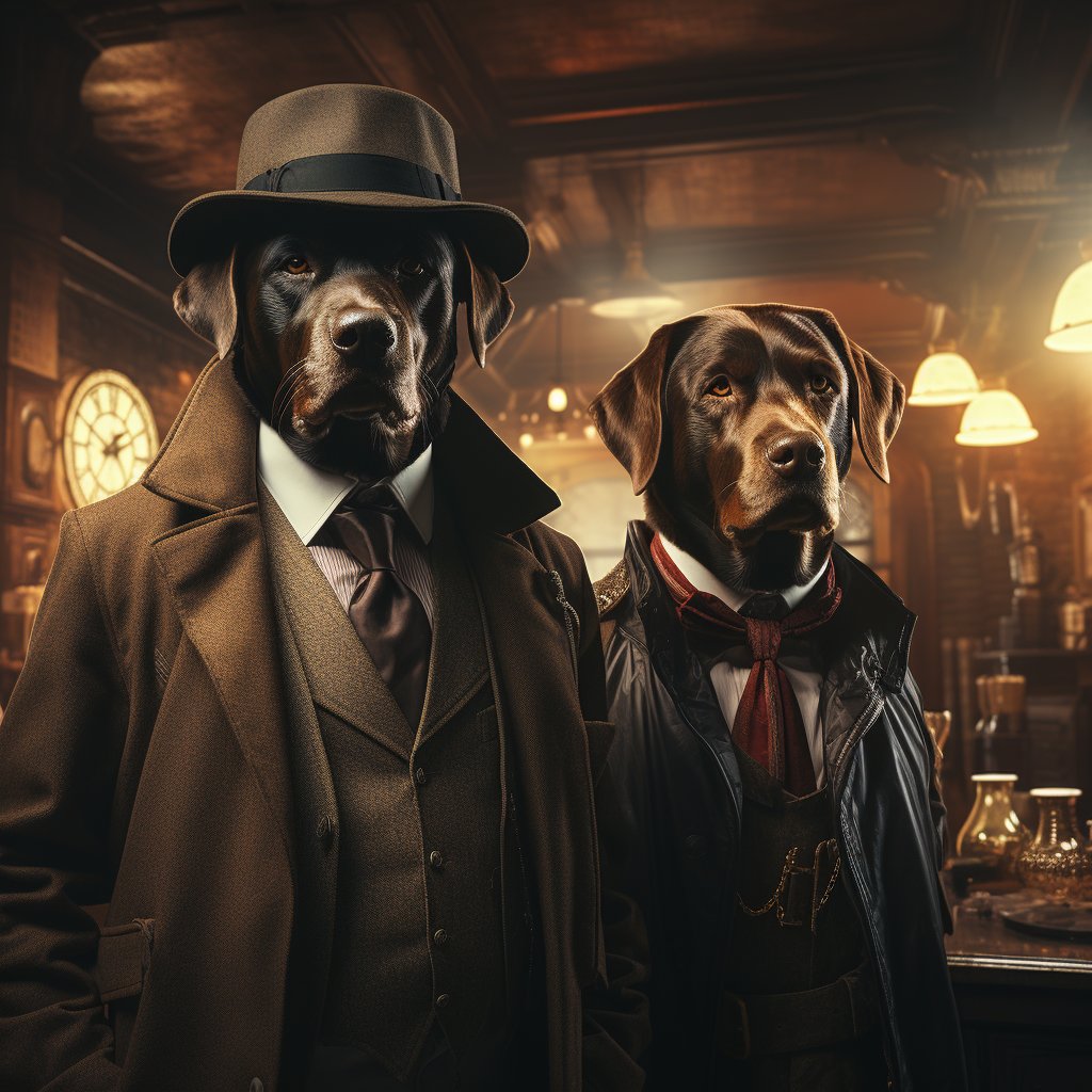 Detective Png Portrait Image Dog Pop Canvas Art