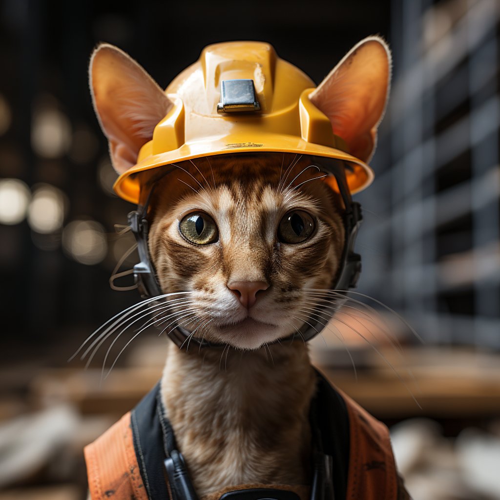 Building Safety Expert Modern Cat Art Image