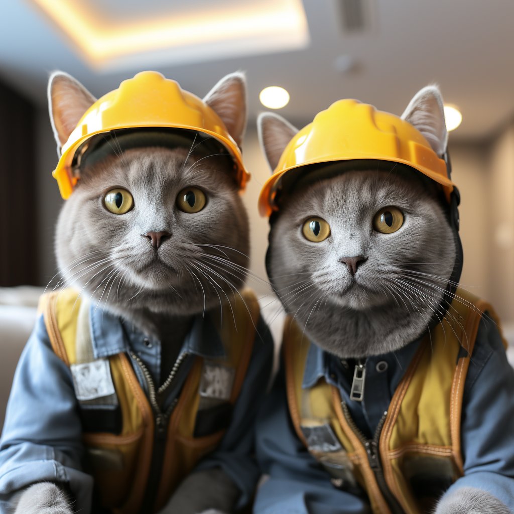 Construction Supervisor Art Image The Cat