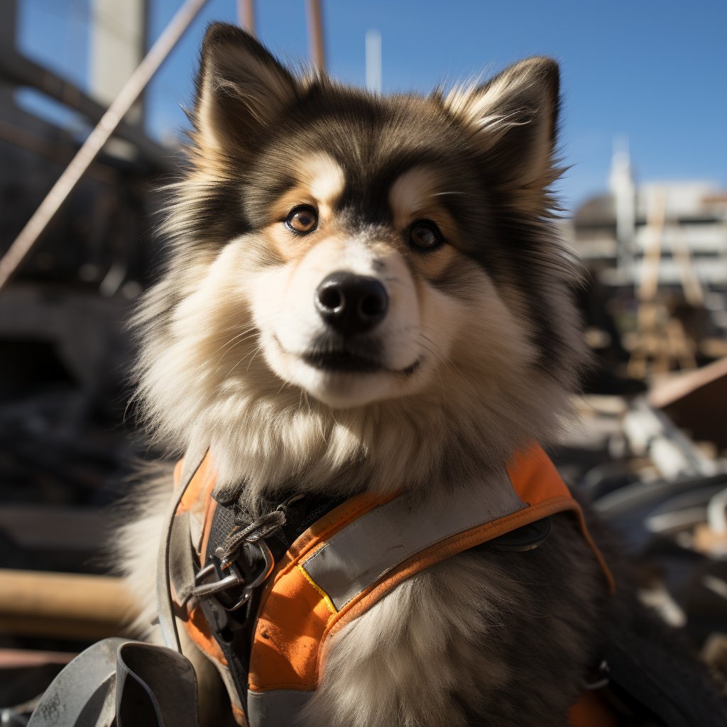 Construction Expert Dog Graffiti Canvas Art