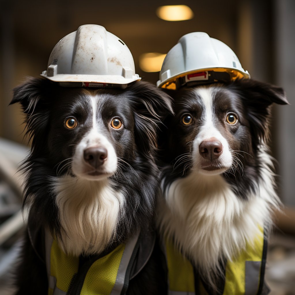 Reliable Construction Worker Dog Canvas Art Image