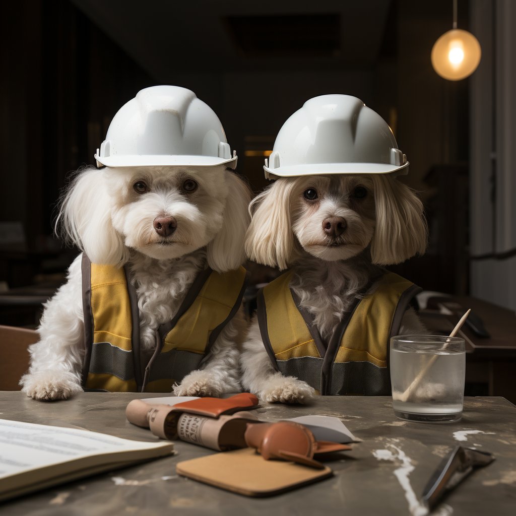 Positive Construction Worker Dog Of Art Image