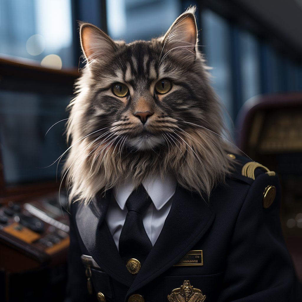 Experienced Pilot Cats In Art Photo