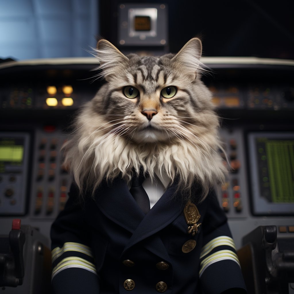 Daring Aviator Cool Cat Art Photo