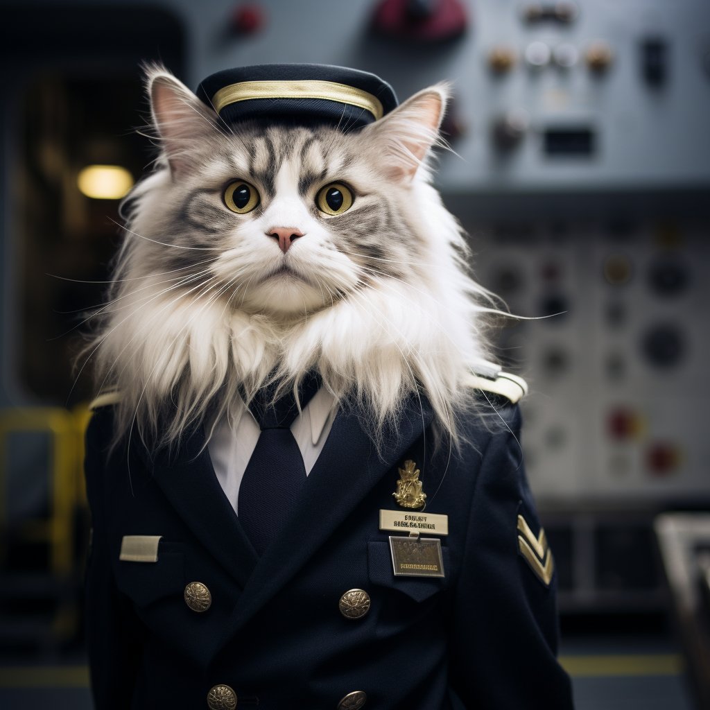 Renowned Aviator Medieval Cat Art Photo