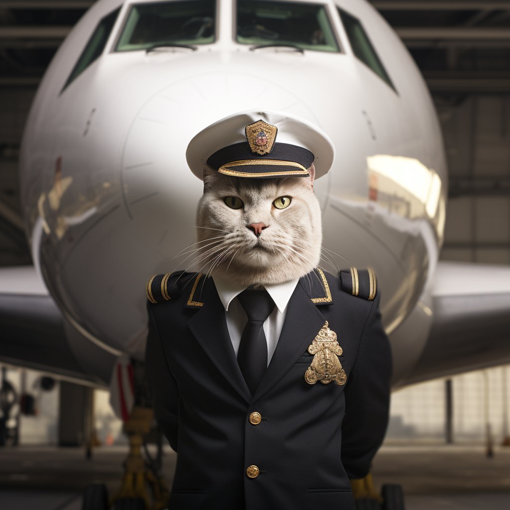 Experienced Airman Cute Cat Digital Art Photo