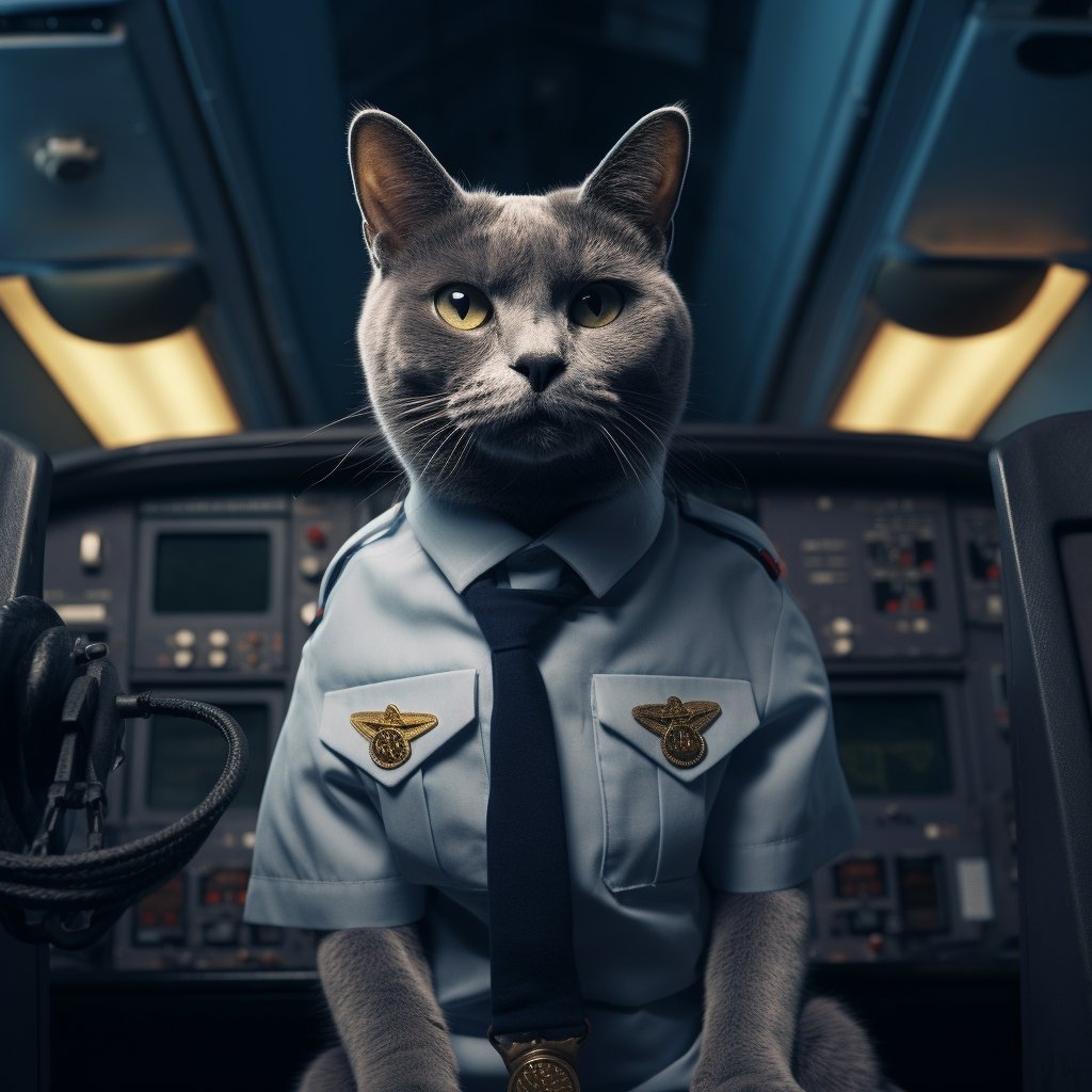 Talented Pilot Cat Fine Art Photo