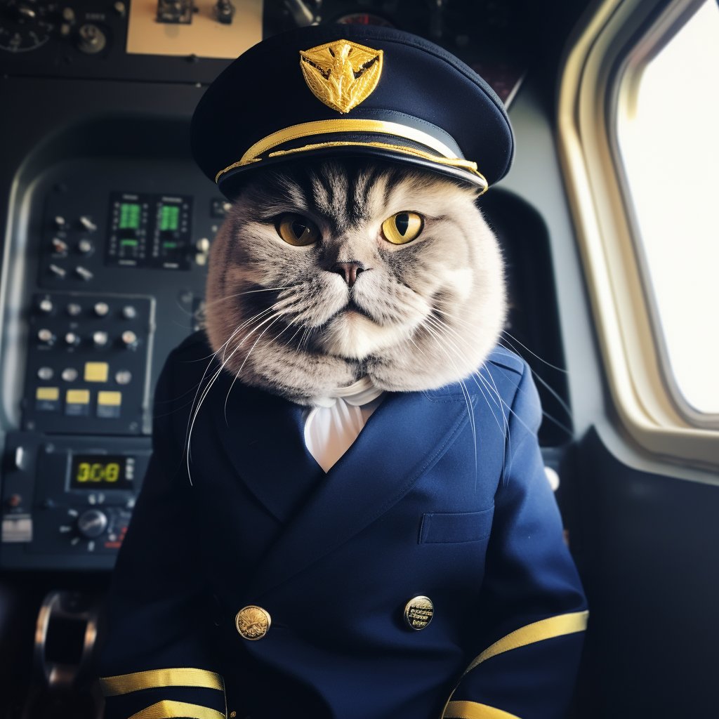 Reliable Pilot Old Cat Art Photo