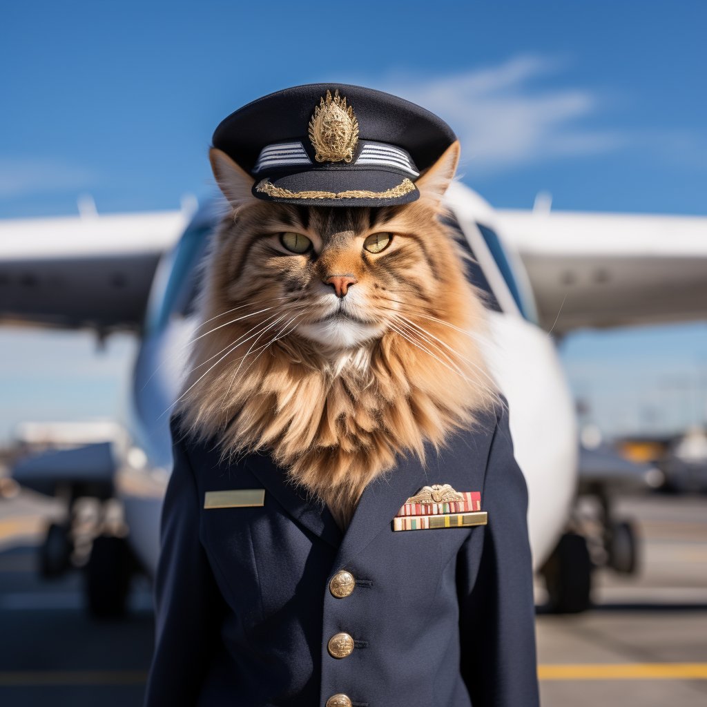 Daring Aviator Surreal Cat Art Photo