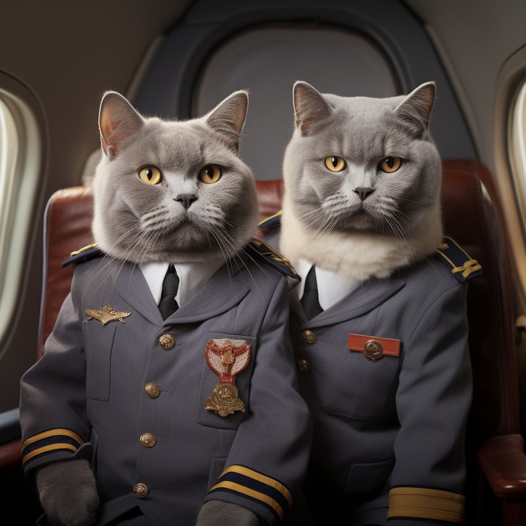 Charismatic Aviator Art Photo Cat Cute